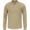 Custom Mens Long Sleeve Henley Shirt- CoolTouch®2 Khaki