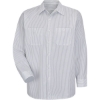 Custom Mens Premium Long Sleeve Work Shirt CW-White/ Charcoal