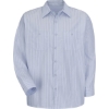 Custom Mens Tall Premium Long Sleeve Work Shirt Light Blue/ Navy Stripe