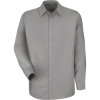 Custom Mens Specialized Pocketless Poplin Long Sleeve Work Shirt Light Grey