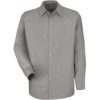 Custom Mens Tall Specialized Pocketless Poplin Long Sleeve Work Shirt Light Grey