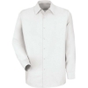 Custom Mens Tall Specialized Pocketless Poplin Long Sleeve Work Shirt White
