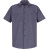 Custom Mens Tall Premium Short Sleeve Work Shirt EX-Blue/ Charcoal
