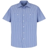 Custom Mens Tall Premium Short Sleeve Work Shirt GM Blue/ White