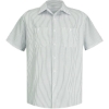 Custom Mens Tall Premium Short Sleeve Work Shirt GW-White/ Green Stripe