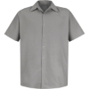 Custom Mens Specialized Short Sleeve Pocketless Work Shirt Light Grey