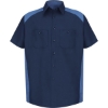 Custom Mens Short Sleeve Motorsports Shirt Navy/ Postman Blue