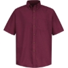 Custom Mens Poplin Short Sleeve Dress Shirt Burgundy