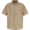 Custom Mens Poplin Short Sleeve Dress Shirt Khaki
