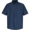 Custom Mens Poplin Short Sleeve Dress Shirt Navy