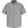 Custom Mens Poplin Short Sleeve Dress Shirt Silver