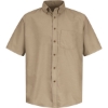 Custom Mens Tall Poplin Short Sleeve Dress Shirt Khaki