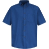 Custom Mens Tall Poplin Short Sleeve Dress Shirt Royal Blue
