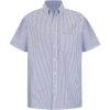 Custom Mens Extended Sizes Executive Oxford Dress Shirt Blue/ White Stripe
