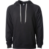 Custom Unisex Icon Lightweight Loopback Terry Hooded Sweatshirt Black
