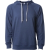 Custom Unisex Icon Lightweight Loopback Terry Hooded Sweatshirt Indigo
