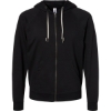 Custom Unisex Icon Lightweight Loopback Terry Full-Zip Hooded Sweatshirt Black