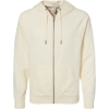 Custom Unisex Icon Lightweight Loopback Terry Full-Zip Hooded Sweatshirt Bone