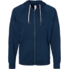 Custom Unisex Icon Lightweight Loopback Terry Full-Zip Hooded Sweatshirt Indigo