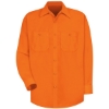 Custom Mens Enhanced Visibility Long Sleeve Work Shirt For. Orange