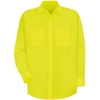 Custom Mens Tall Enhanced Visibility Long Sleeve Work Shirt Fluorescent Yellow