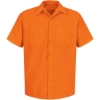 Custom Mens Enhanced Visibility Short Sleeve Work Shirt For. Orange