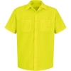 Custom Mens Enhanced Visibility Short Sleeve Work Shirt Yellow/ Green