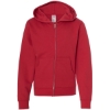 Custom Youth Midweight Full-Zip Hooded Sweatshirt Red