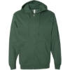 Custom Unisex Midweight Full-Zip Hooded Sweatshirt Alpine Green