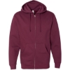 Custom Unisex Midweight Full-Zip Hooded Sweatshirt Maroon