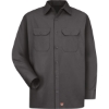 Custom Mens Utility Long Sleeve Work Shirt Charcoal