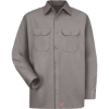 Custom Mens Utility Long Sleeve Work Shirt Silver Grey