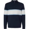 Custom Mens Owen Quarter-Zip Colorblock Pullover Navy/ White