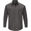 Custom Mens Tall Mimix™ Long Sleeve Work Shirt Charcoal