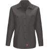 Custom Womens Long Sleeve Mimix Work Shirt Charcoal