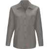 Custom Womens Long Sleeve Mimix Work Shirt Grey