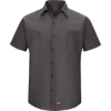 Custom Mens Tall Mimix™ Short Sleeve Work Shirt Charcoal