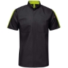 Custom Mens Tall Mimix™ Pro+ Short Sleeve Work Shirt With OilBlok Black/ High Vis Yellow