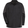 Custom Mens Long Sleeve Automotive Crew Shirt Black/ Charcoal