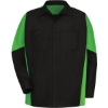 Custom Mens Long Sleeve Automotive Crew Shirt Black/ Lime