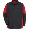 Custom Mens Long Sleeve Automotive Crew Shirt Black/ Red