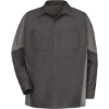 Custom Mens Long Sleeve Automotive Crew Shirt Charcoal/ Grey