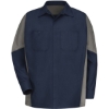 Custom Mens Long Sleeve Automotive Crew Shirt Navy/ Grey