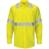 Custom Mens Tall Enhanced & Hi-Visibility Long Sleeve Work Shirt HV-Fluorescent Yellow/ Green