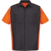 Custom Mens Tall Short Sleeve Automotive Crew Shirt Charcoal/ Orange