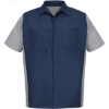 Custom Mens Tall Short Sleeve Automotive Crew Shirt Navy/ Grey