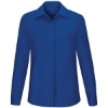 Custom Womens Performance Plus Long Sleeve Shop Shirt with Oilblok Technology Royal Blue/ Black