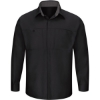Custom Mens Performance Plus Long Sleeve Shirt with OilBlok Technology Black/ Charcoal