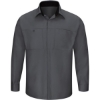 Custom Mens Performance Plus Long Sleeve Shirt with OilBlok Technology Charcoal/ Black