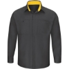 Custom Mens Performance Plus Long Sleeve Shirt with OilBlok Technology Charcoal/ Yellow